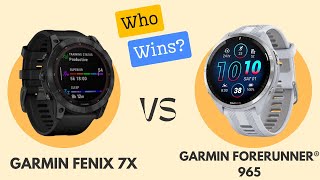 Garmin Fenix 7X Sapphire Solar vs Garmin Forerunner® 965  5minute Tech Clash [upl. by Ahsienek]