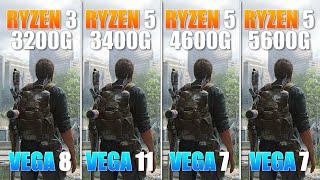 Ryzen 3 3200G vs Ryzen 5 3400G vs Ryzen 5 4600G vs Ryzen 5 5600G  Gaming Test in 5 Games [upl. by Joel352]