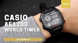 Unboxing Casio AE1200WH1A World Timer [upl. by Krueger]