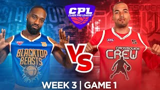 Blacktop Beast Vs Crossover Crew 🏀 Clash Pro League  Week 3 • Game 1 [upl. by Asyal116]