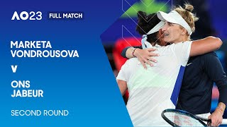 Marketa Vondrousova v Ons Jabeur Full Match  Australian Open 2023 Second Round [upl. by Murage]