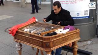 Amazing street musician  Hungarian cimbalom [upl. by Burnley987]