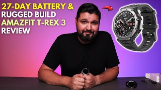 27 Day Battery amp Rugged Build  Amazfit T Rex 3 Review [upl. by Cung]