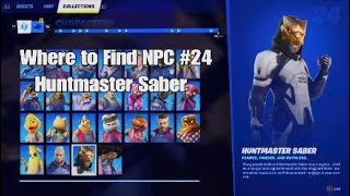 Where to Find Fortnite NPC 24 Huntmaster Saber  Chapter 3 Season 2 [upl. by Otha]