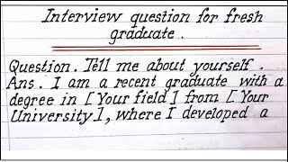 Tell me about yourself interview question for fresh graduate [upl. by Anil772]