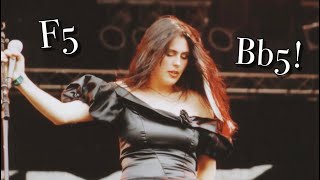 Sharon den Adel l “Enter” Era 19971999 l Live HEAD VOICE C5Bb5 [upl. by Selyn]