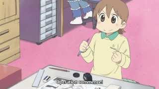 Yuuko turns pencil upside down  funny moment in Nichijou [upl. by Yenettirb173]