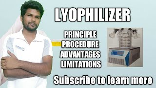 LYOPHILIZER  ENGLISH PRINCIPLE  PROCEDURE  ADVANTAGES  BPHARM SEM 5  INDUSTRIAL PHARMACY [upl. by Vada]