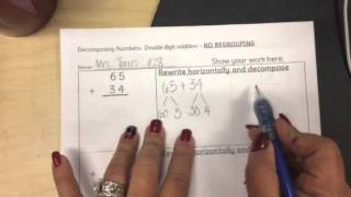 Decomposing numbers double digit addition no regrouping [upl. by Enilrem]