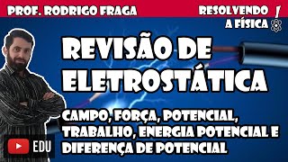 Revisão de Eletrostática  Força Campo Potencial Trabalho e Energia Prof Rodrigo Fraga [upl. by Atineb]