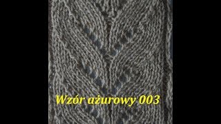 Wzór ażurowy listki 006Robótki na drutach Wzory Dzierganie dla początkującychTutorial [upl. by Maxey190]