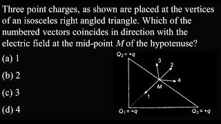 Three point charges as shown are placed at the vertices of an isosceles right ES DPP 01 Q26 [upl. by Zeb]