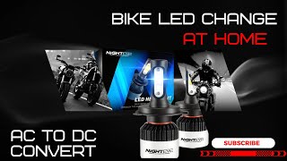 How to Change LED Headlight At Home  Ac To Dc Convert  Night Eye Light 75W  Apache RTR 180 bike [upl. by Trofmoc]