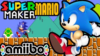 Super Mario Maker PART 2 Gameplay Walkthrough Sonic Amiibo New Delivery 100 Challenge Wii U [upl. by Eirehs]