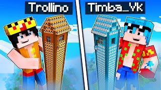 MINECRAFT BASE TITÁN TROLLINO VS BASE TITÁN TIMBA 😱 Las TORRES más ALTAS de MINECRAFT [upl. by Bhayani]