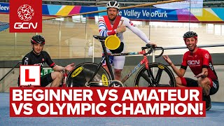 Beginner Vs Amateur Vs Olympic Champion  How Fast Are Pro Track Cyclists [upl. by Heall729]