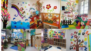 Easy Nursery Classroom decoration ideasKg class decoration designNursery Classroom wall painting [upl. by Hillhouse]