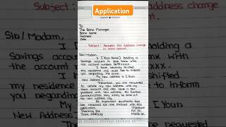 Application for the request of address change in bank account  Bank Application ytshorts shorts [upl. by Lurette]