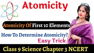 Atomicity of first 10 elements in Hindi  class 9  Science  Chapter 3 [upl. by Jermain214]