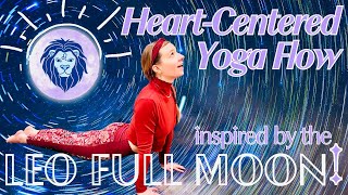 HeartCentered Vinyasa Flow for the Leo Full Moon  Sun amp Moon Salutations Yoga Celebration [upl. by Corley]