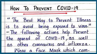 Essay on Prevention of COVID19  SpeechEssay on Preventive Measures on Coronavirus [upl. by Theobald]