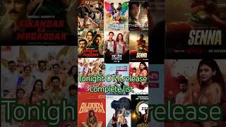 Today night OTT release movies update  NOV 29 2024 OTT release movies complete list shortvideo [upl. by Aerdnaid]