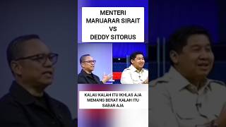 Menteri Maruarar Sirait Vs Deddy Sitorus [upl. by Dlarej112]