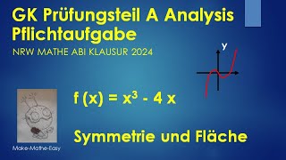 GK Prüfungsteil A Mathe Abi Klausur NRW 2024 Pflichtaufgabe Analysis [upl. by Thurnau]