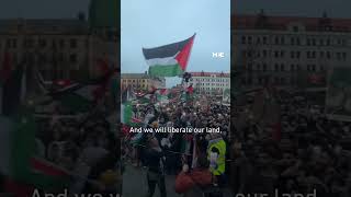 ProPalestine protesters in Malmo sing Swedish band Kofia’s proPalestine song [upl. by Tremaine]