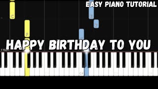 Happy Birthday To You Easy Piano Tutorial [upl. by Lertsek758]