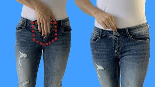 Sewing Trick  how to upsize the waist of jeans to fit you perfectly Diy👖✂️ [upl. by Davon856]