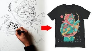 How I design a T Shirt  Clothing Art Tutorial [upl. by Hertzfeld358]