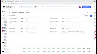 How to use the tradingview screener premarket filters [upl. by Pearline199]