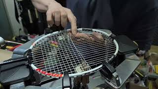 KASON 100TI badminton racket restringing with GOSEN RYZONIC65 [upl. by Irrep]