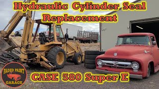 Hydraulic Cylinder Seal Replacement  Case 580 Super E Backhoe Swing Cylinder [upl. by Atterg569]