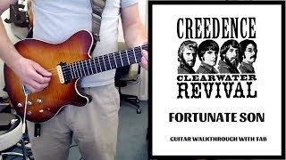 Creedence Clearwater Revival  Fortunate Son guitar lesson [upl. by Ienttirb]