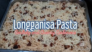 Longganisa Pasta  Creamy and Garlicky Carbonara  Mhans Lutong Pinoy Recipe [upl. by Rahsab490]