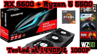 RX 6600  Ryzen 5 5500  5 Games tested at 1440P amp 1080P 2023 [upl. by Nonregla372]