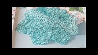 🍁 Serwetka Na Szydełku Liść 10 k Part 3  Crochet Doily Leaf [upl. by Bal]