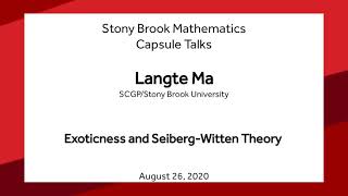 Exoticness and SeibergWitten Theory  Langte Ma [upl. by Anit]