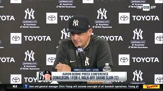 Aaron Boone discusses extrainning win over Rays [upl. by Octavla]