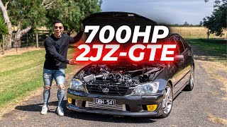 Lexus IS300 Turbo Set Up Review 2JZGE NAT High 400 hp Stock stance sleeper build AR5 swap [upl. by Nuahc]