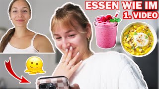 1 Tag essen wie in meinem ERSTEN VIDEO cringe is real🥲 [upl. by Janerich]