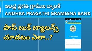 ANDHRA PRAGATHI GRAMEENA BANK E PASSBOOK  NG EDIT TELUGU [upl. by Gesner]