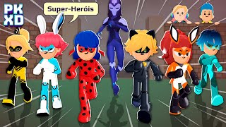 🏆 Qual SUPERHERÓI é Mais PRO no Miraculous Hunt do PK XD [upl. by Elleirad]