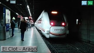 Rodalies Barcelona  El Clot  Aragó R1  R2  R11  Renfe Civia  447  449 [upl. by Ntsud373]