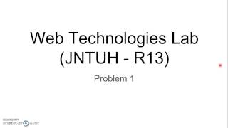 WT Lab  Problem 1  Part 1 [upl. by Nivlad682]