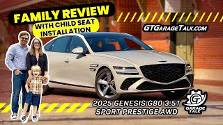 2025 Genesis G80 35T Sport Prestige AWD  Family Review with Child Seat Installation [upl. by Ahsenaj822]