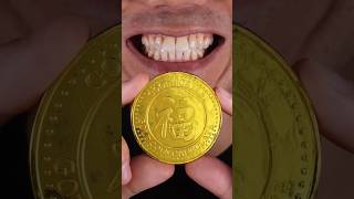 Gold Chocolate Coin ASMR 👌🙂asmreating shots [upl. by Vish920]