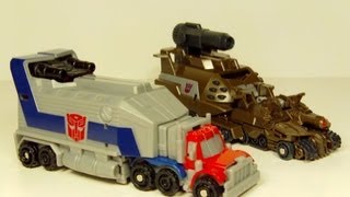 TRANSFORMERS BOT SHOTS LAUNCHERS OPTIMUS PRIME and MEGATRON TOY REVIEW [upl. by Gahl862]